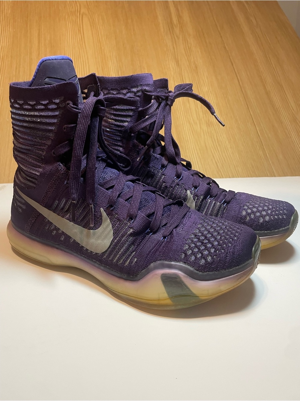 Nike Kobe 10 Elite High Ink Grand Purple Flyknit Basketball Shoes Men Size 9